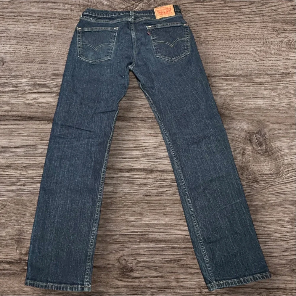 Levi's 505 Mens Jeans T32x32 (A30X29) Dark Wash Straight‎ Leg Denim Blue